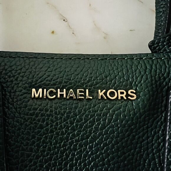 MICHAEL KORS Mercer Moss Green Leather Medium Messenger Crossbody Bag - Picture 4 of 12